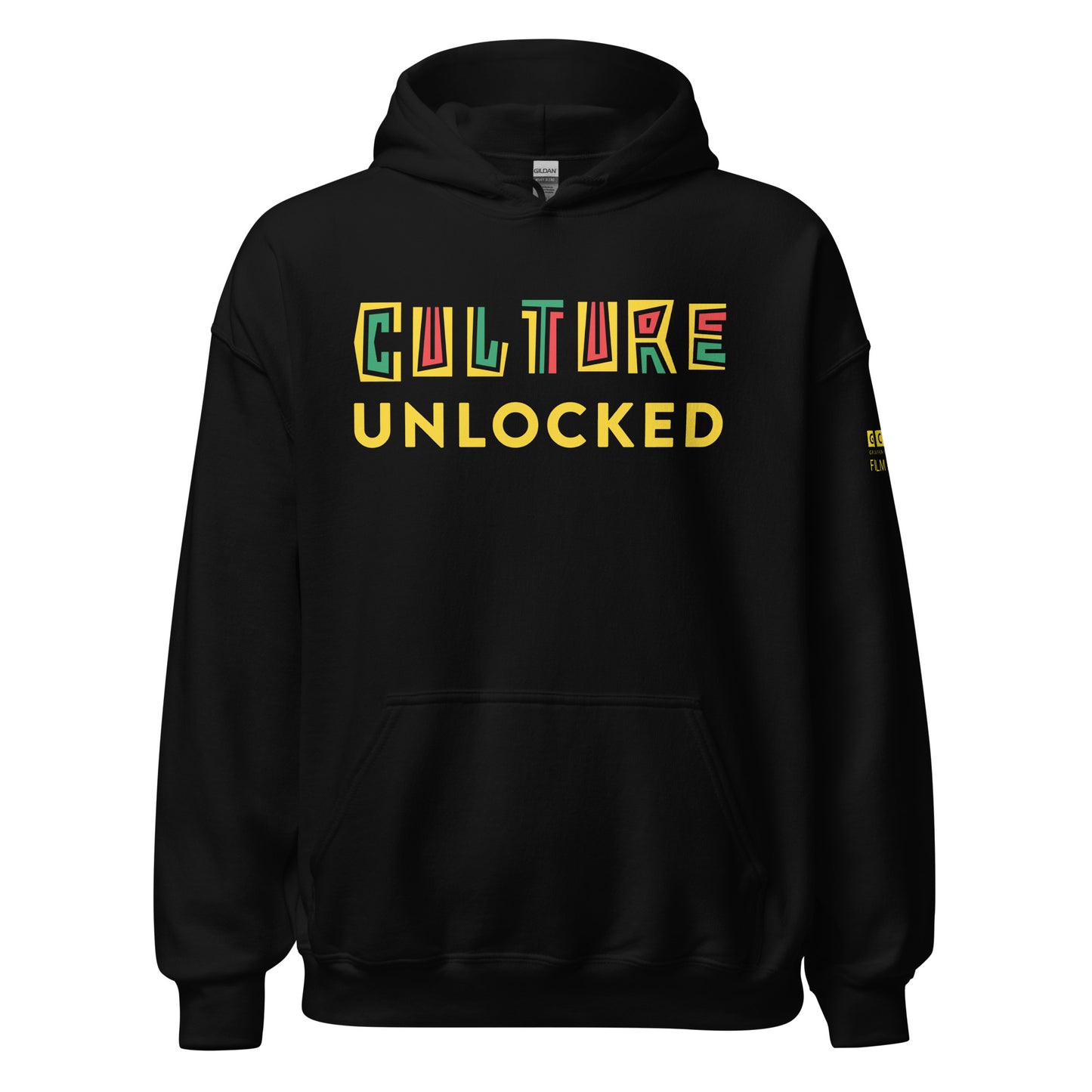 Culture Unlocked Black Hoodie with Multi Color Design