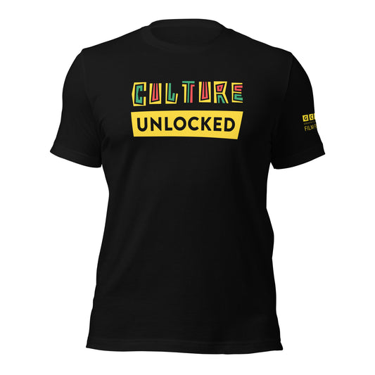 Culture Unlocked Black Tee - Multi Color Logo