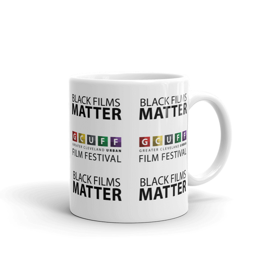 Black Films Matter - GCUFF Logo, White Glossy Mug