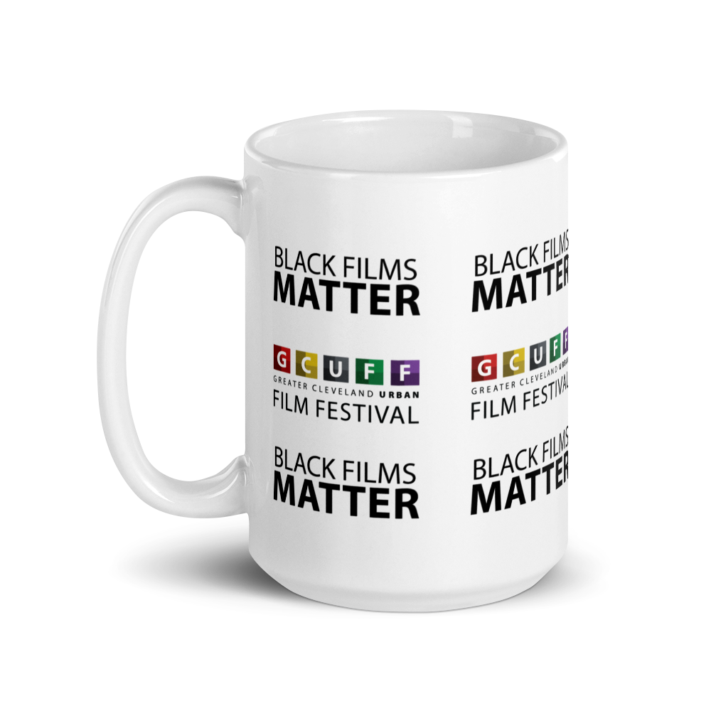 Black Films Matter - GCUFF Logo, White Glossy Mug
