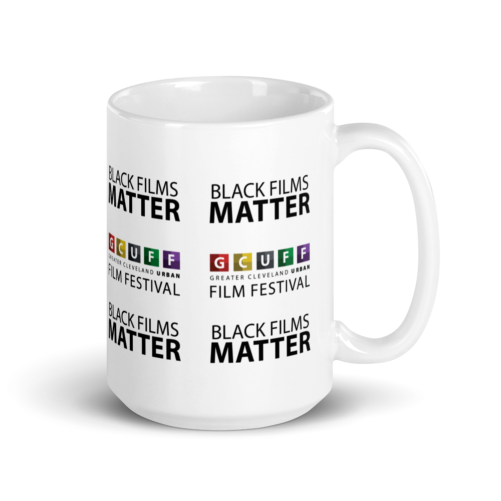 Black Films Matter - GCUFF Logo, White Glossy Mug